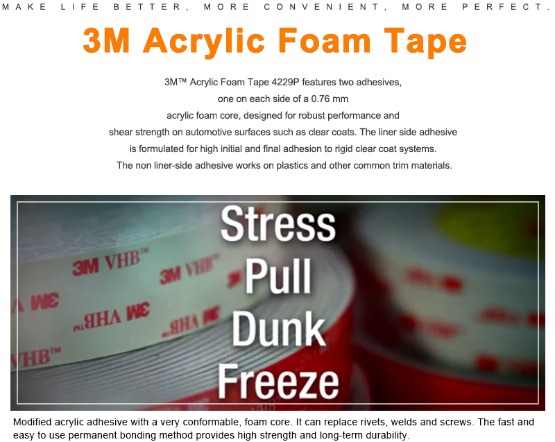 3m 4229p vhb tape, double-sided tape 4229p
