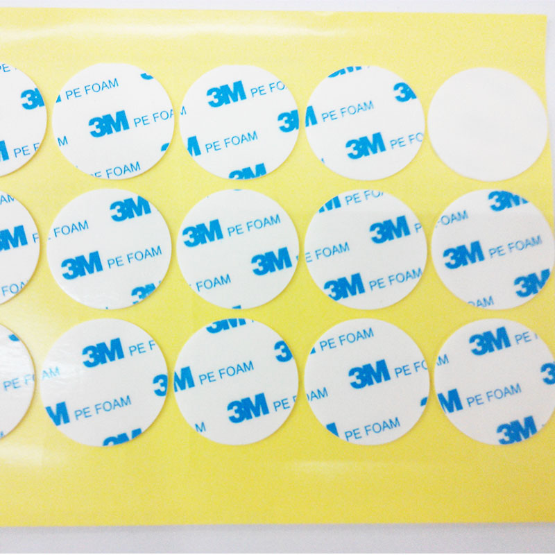 Custom Size pe foam tape 1600T 3M Die Cut Round sticker 1600T