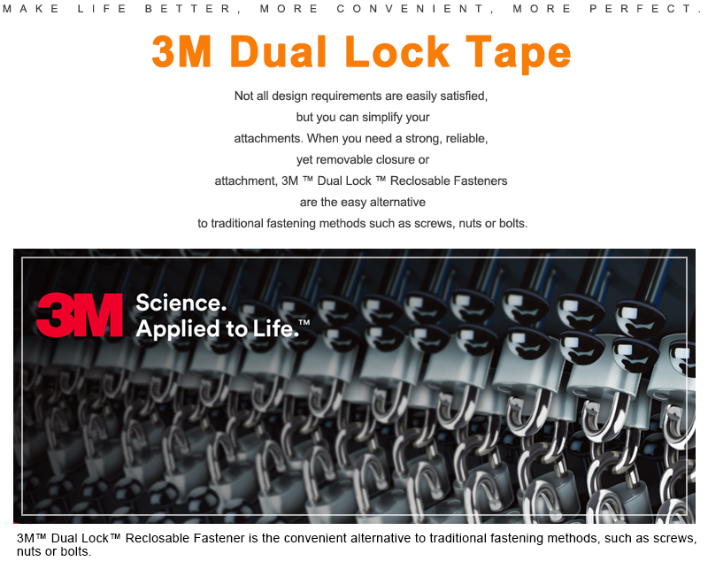 3M SJ3550 Self Adesive Dual Lock Reusable Fastener Type 250 with Mushroom  Shaped Head Velcro Dual Lock - Adhesive Die Cut Solution