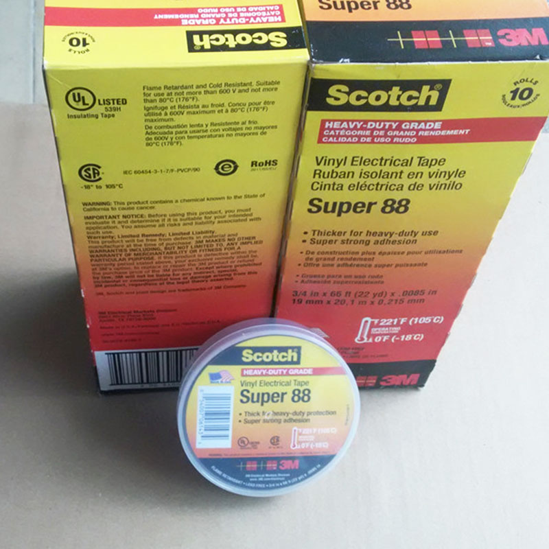 Scotch electrical tape Premium Vinyl Electrical Tape Super 88, 3/4 in x 66 ft