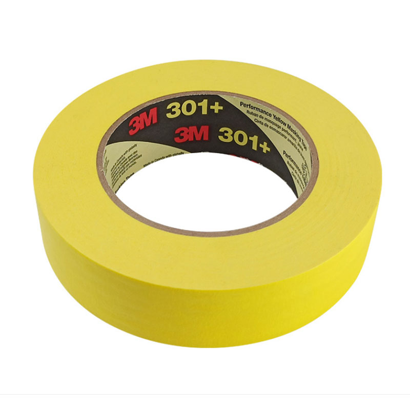 3M 301+ High Performance Masking Tape, Yellow, 18 mm x 55 m