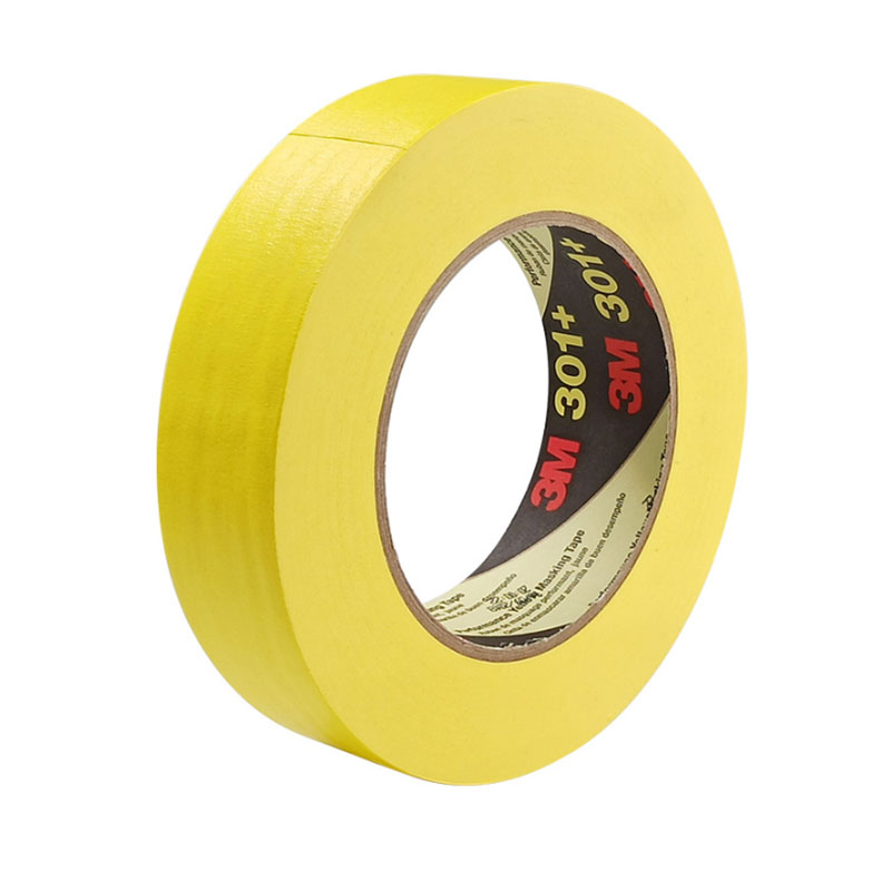 3M 301+ High Performance Masking Tape, Yellow, 18 mm x 55 m
