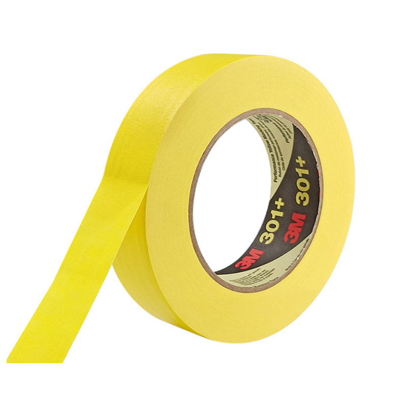 3M 301+ High Performance Masking Tape, Yellow, 18 mm x 55 m