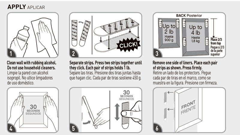  Command 17036BLK Picture Hanging Strips Value Pack Frame stabilizer, Black