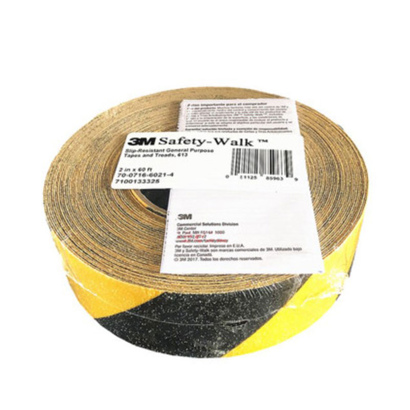 3M Slip-Resistant General Purpose Tapes and Treads 613,Black/Yellow Strip