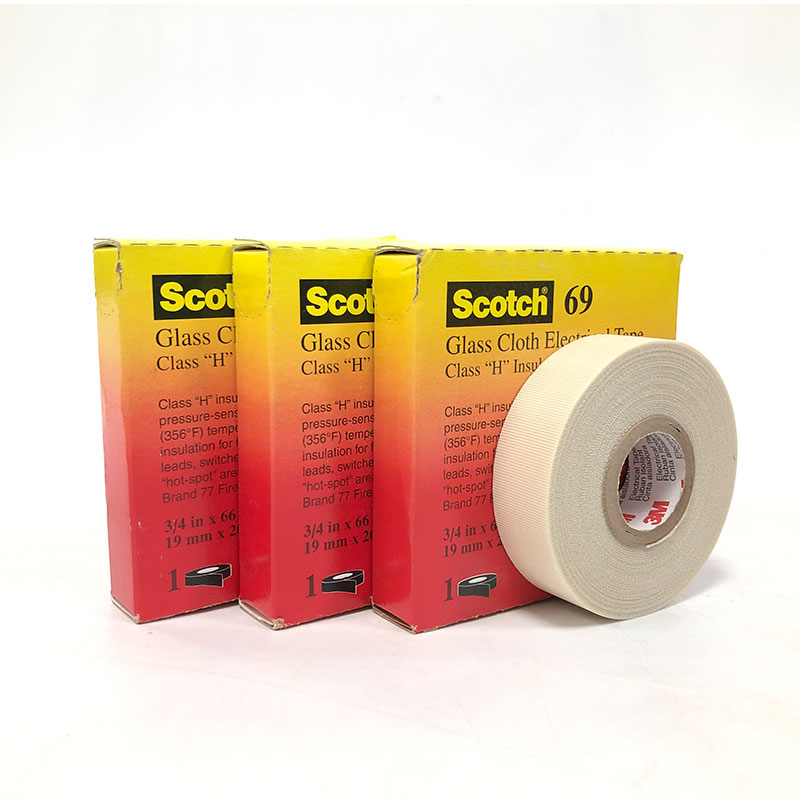 3M Scotch Glass Cloth Electrical Tapes 69, White, 3/4