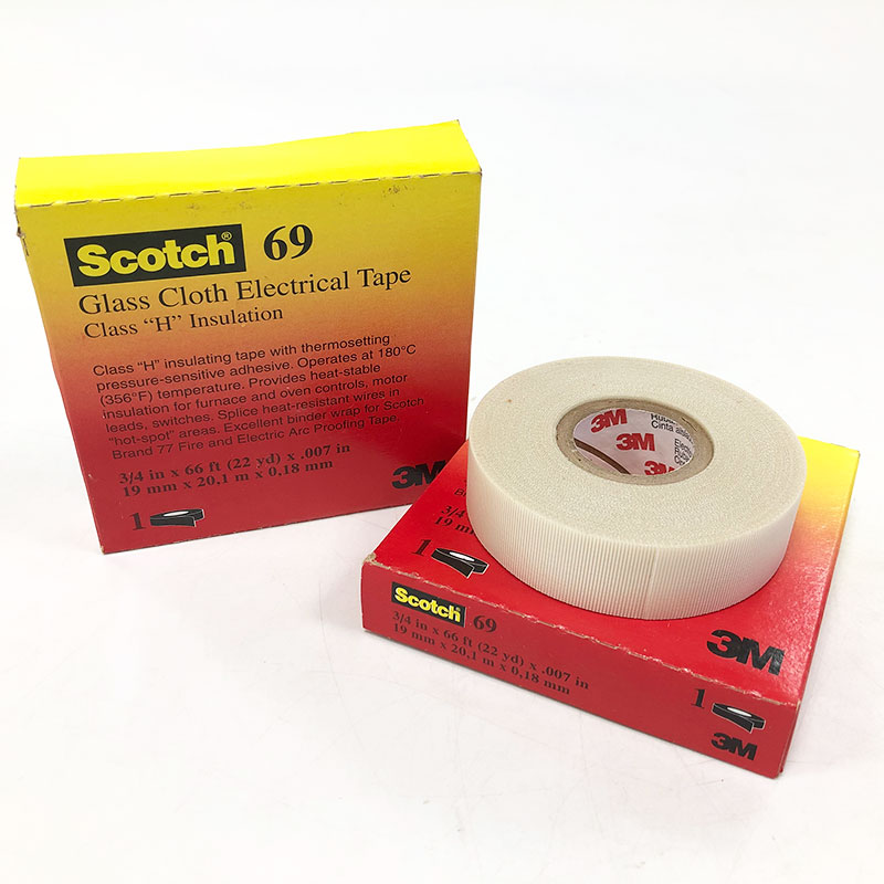 3M Scotch Glass Cloth Electrical Tapes 69, White, 3/4