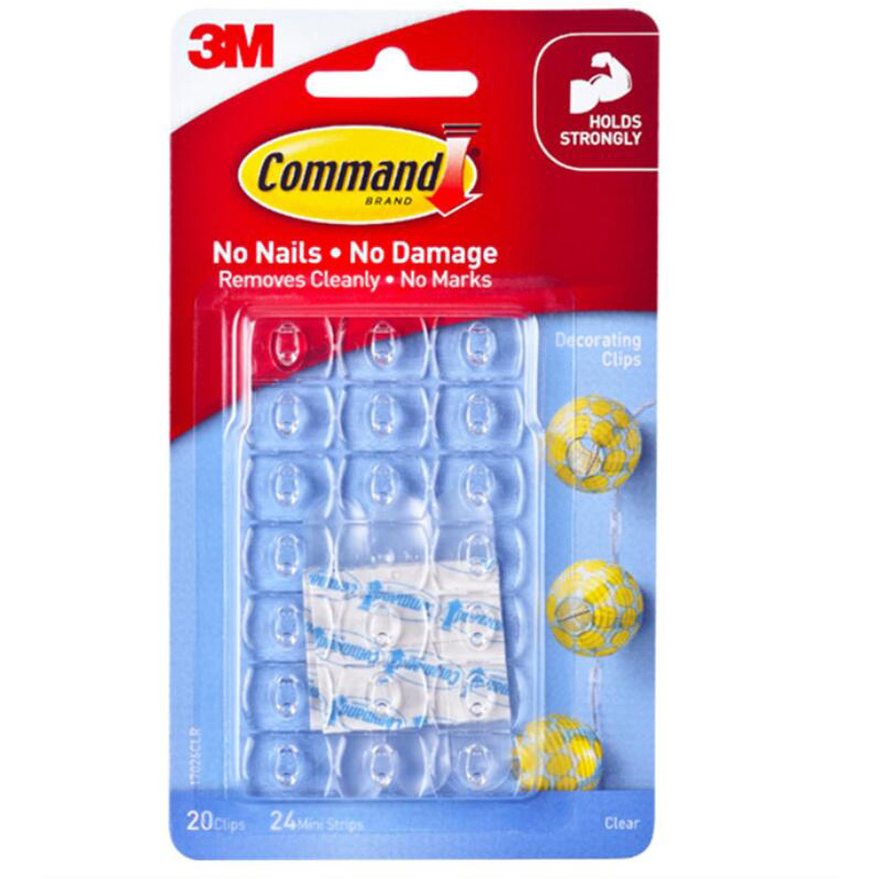 2Pack x 3M Command Decorating Clips, Clear, Damage-Free Hanging cable hook clear