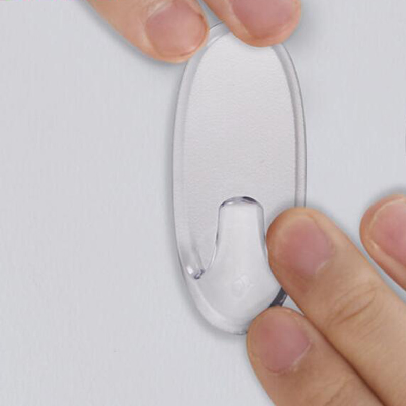 2-Hooks, 4-Strips 3M Command Small Clear Oval Hooks Indoor