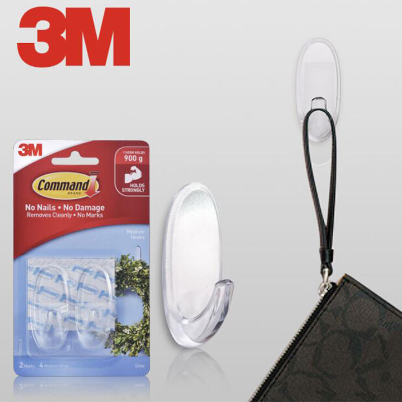 3M Command Medium Clear Oval Hooks Indoor Use Decorate Damage-Free